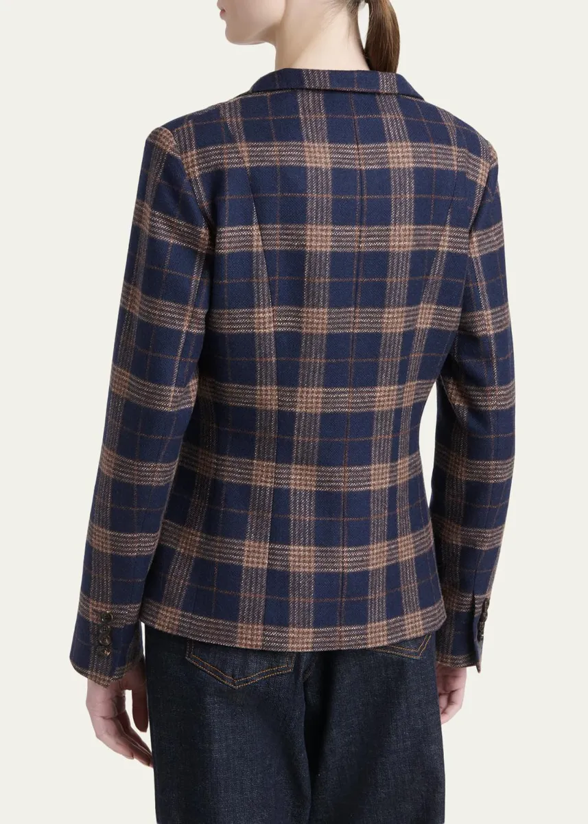 Kiton Plaid Single-Breasted Blazer | Thumbnail 3 Kiton Plaid Single-Breasted Blazer | Thumbnail 3