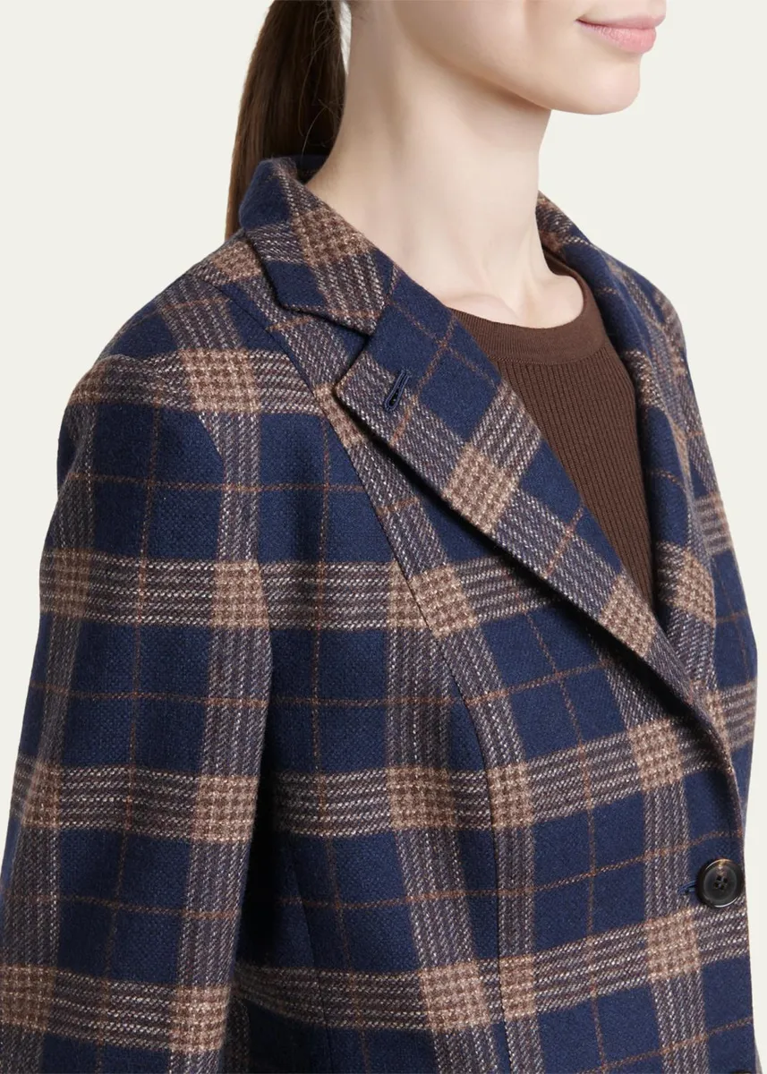 Kiton Plaid Single-Breasted Blazer | Thumbnail 5 Kiton Plaid Single-Breasted Blazer | Thumbnail 5