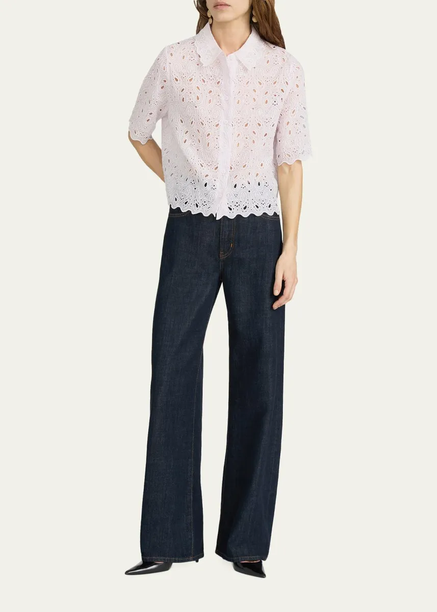 Frame The Paisley Eyelet Shirt | Thumbnail 2