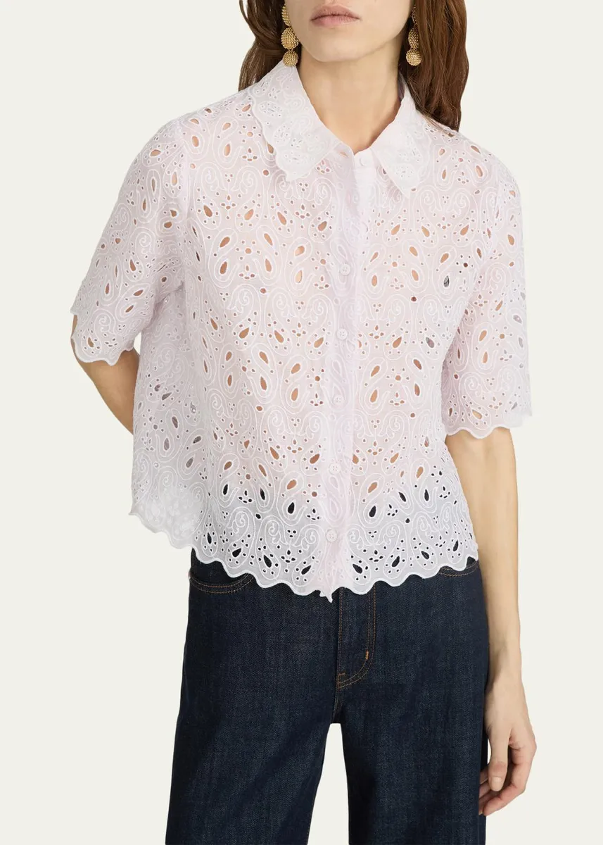 Frame The Paisley Eyelet Shirt | Thumbnail 4