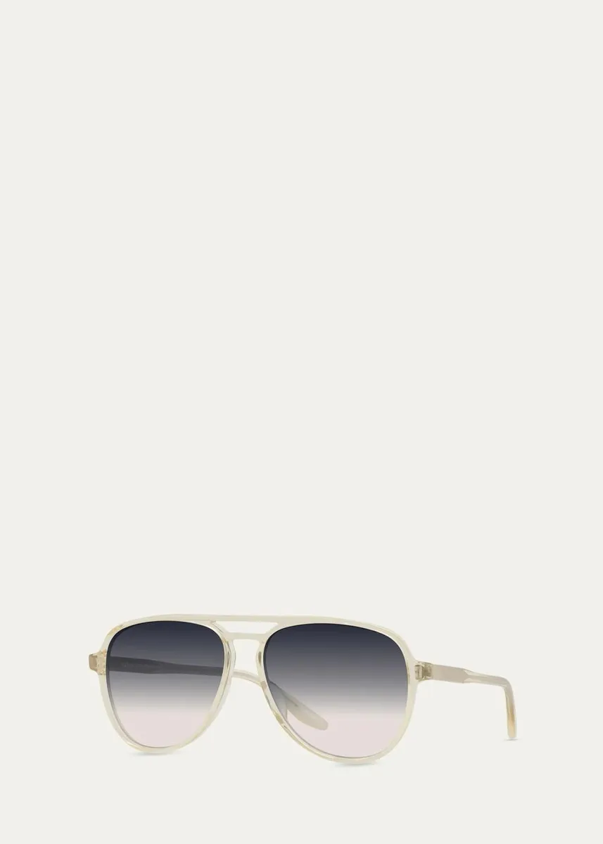 BARTON PERREIRA Men's Double-Bridge Acetate Aviator Sunglasses | Thumbnail 2 BARTON PERREIRA Men's Double-Bridge Acetate Aviator Sunglasses | Thumbnail 2