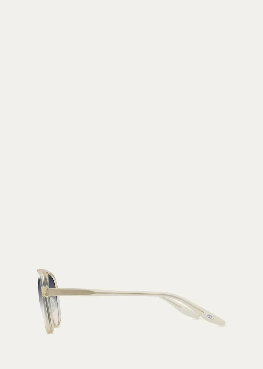 BARTON PERREIRA Men's Double-Bridge Acetate Aviator Sunglasses | Thumbnail 3 BARTON PERREIRA Men's Double-Bridge Acetate Aviator Sunglasses | Thumbnail 3