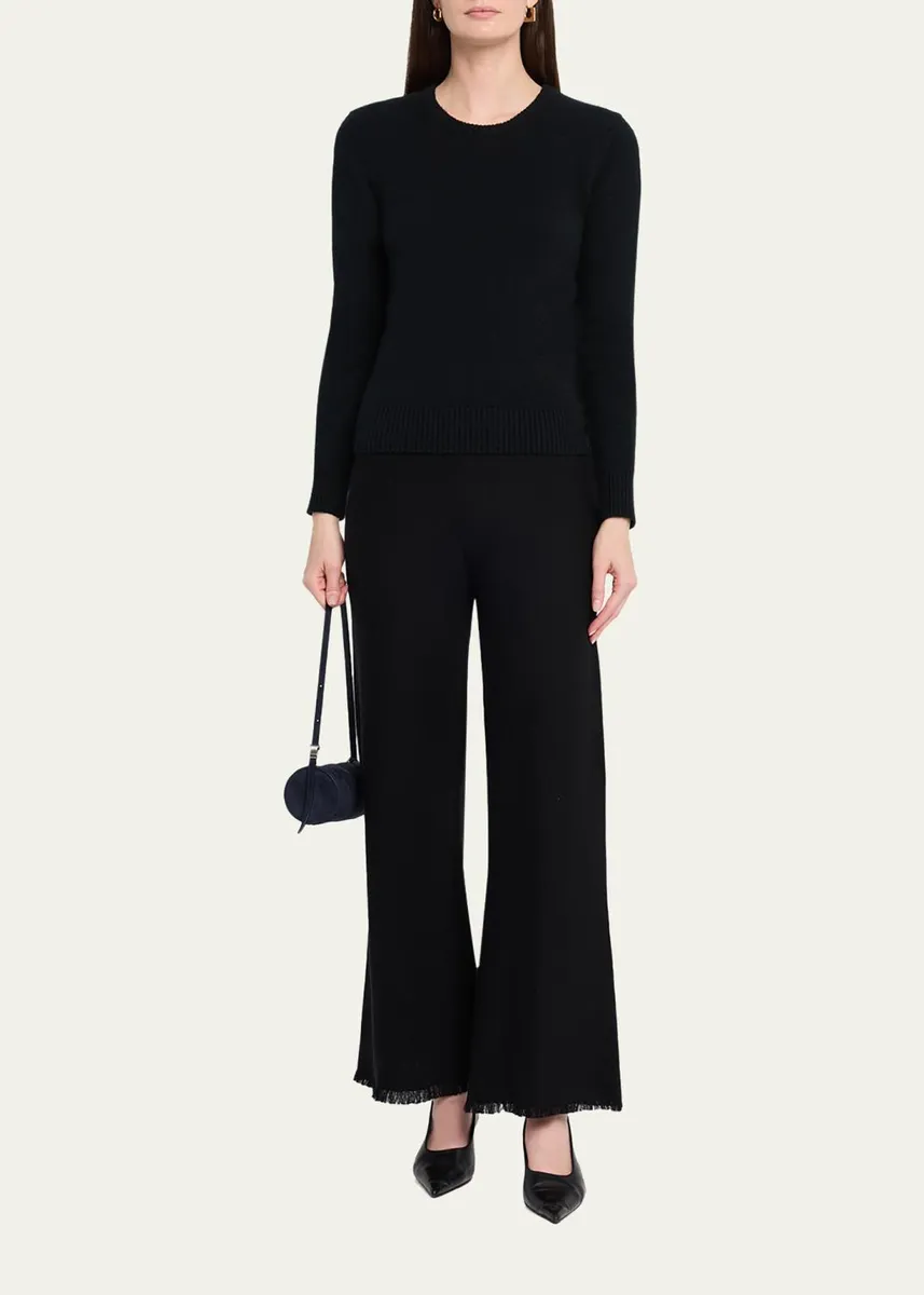 Kobi Halperin Valley Fringe-Hem Pique Knit Pants | Thumbnail 2