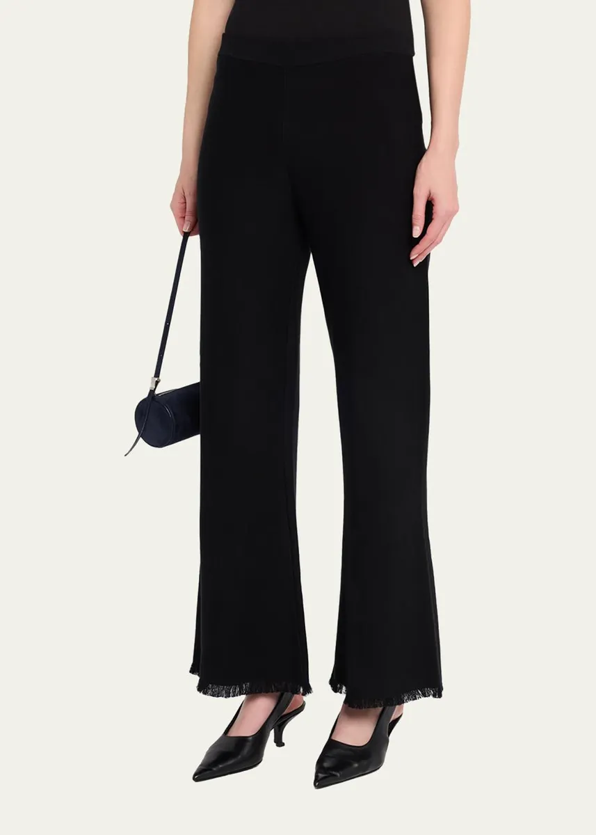 Kobi Halperin Valley Fringe-Hem Pique Knit Pants | Thumbnail 4