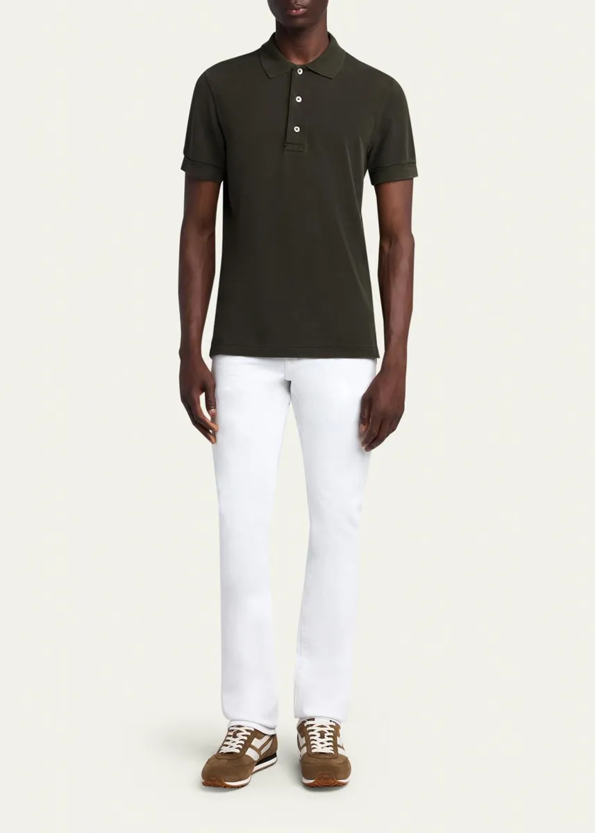 Tom Ford Men's Lyocell Pique Polo Shirt | Thumbnail 2 Tom Ford Men's Lyocell Pique Polo Shirt | Thumbnail 2