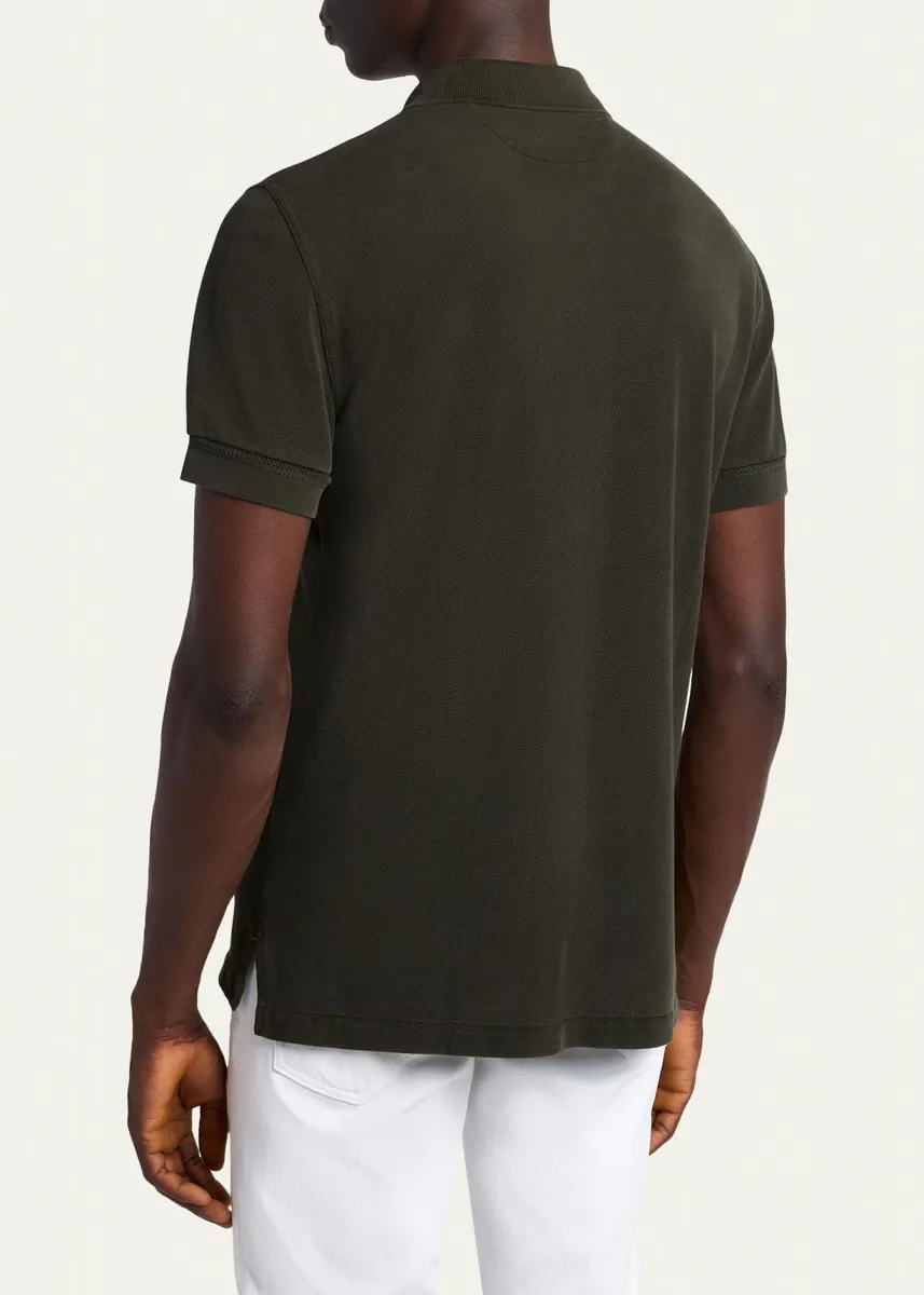 Tom Ford Men's Lyocell Pique Polo Shirt | Thumbnail 3 Tom Ford Men's Lyocell Pique Polo Shirt | Thumbnail 3