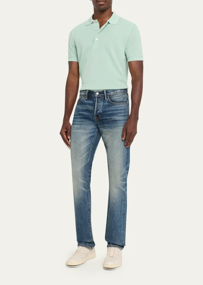 Tom Ford Men's Lyocell Pique Polo Shirt | Thumbnail 6 Tom Ford Men's Lyocell Pique Polo Shirt | Thumbnail 6