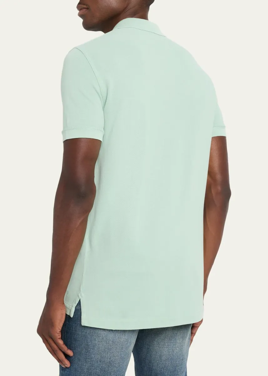 Tom Ford Men's Lyocell Pique Polo Shirt | Thumbnail 7 Tom Ford Men's Lyocell Pique Polo Shirt | Thumbnail 7