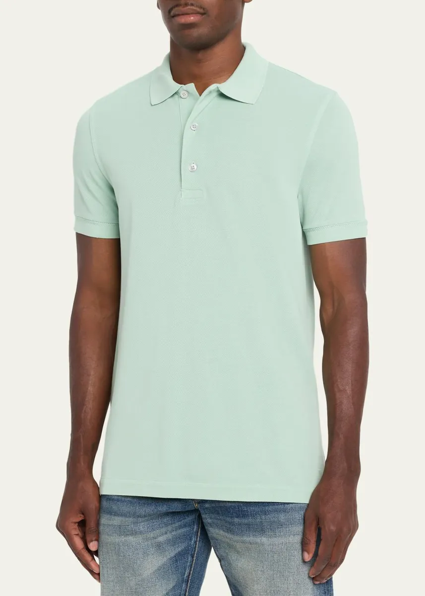 Tom Ford Men's Lyocell Pique Polo Shirt | Thumbnail 8 Tom Ford Men's Lyocell Pique Polo Shirt | Thumbnail 8