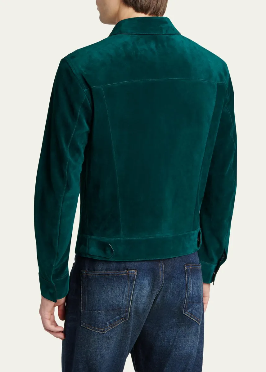 Tom Ford Men's Suede Snap-Front Western Jacket | Thumbnail 3