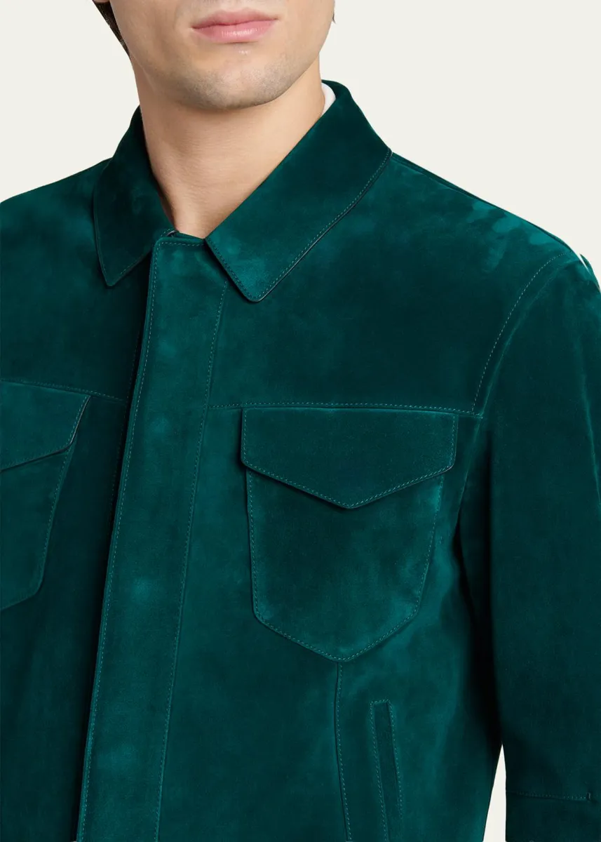 Tom Ford Men's Suede Snap-Front Western Jacket | Thumbnail 5
