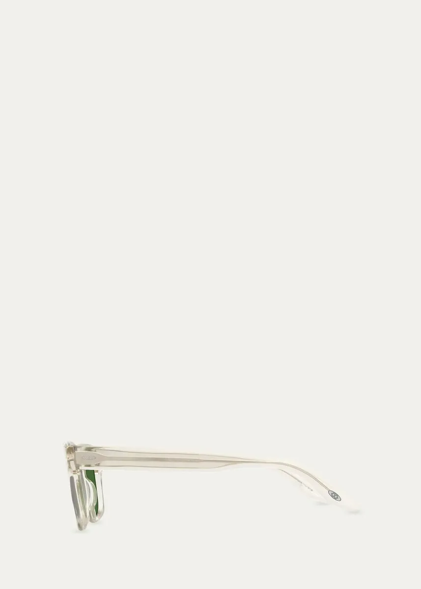 BARTON PERREIRA Men's Keyhole-Bridge Transparent Acetate Square Sunglasses | Thumbnail 3 BARTON PERREIRA Men's Keyhole-Bridge Transparent Acetate Square Sunglasses | Thumbnail 3
