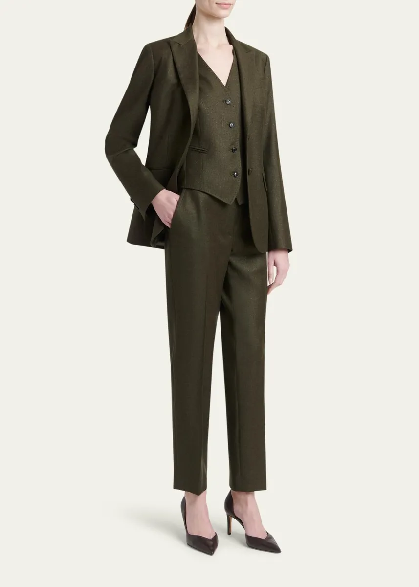 Kiton Shimmer Wool-Blend Straight Trousers | Thumbnail 2 Kiton Shimmer Wool-Blend Straight Trousers | Thumbnail 2