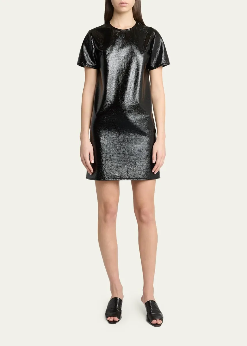 Courrèges Shiny Vinyl Short-Sleeve Mini Dress | Thumbnail 2 Courrèges Shiny Vinyl Short-Sleeve Mini Dress | Thumbnail 2