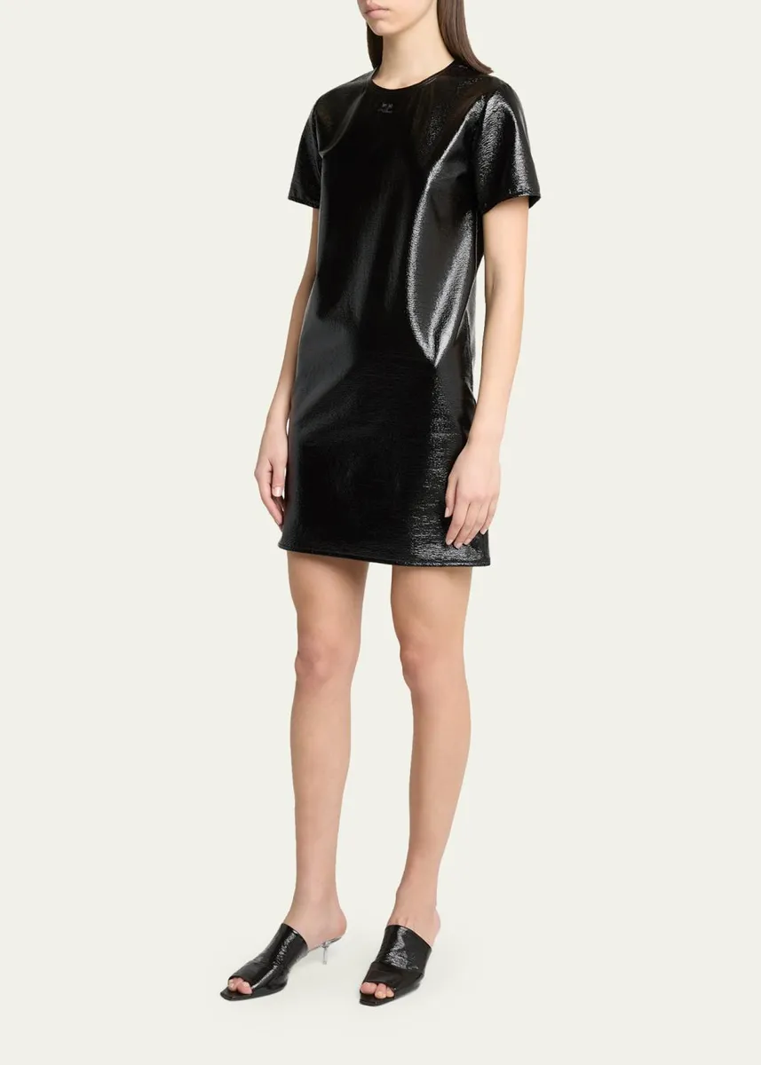 Courrèges Shiny Vinyl Short-Sleeve Mini Dress | Thumbnail 4 Courrèges Shiny Vinyl Short-Sleeve Mini Dress | Thumbnail 4
