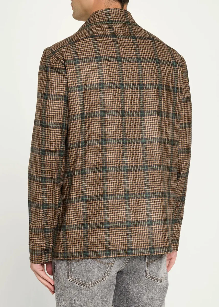 Cesare Attolini Men's Cashmere Pied de Poule Overshirt | Thumbnail 7 Cesare Attolini Men's Cashmere Pied de Poule Overshirt | Thumbnail 7