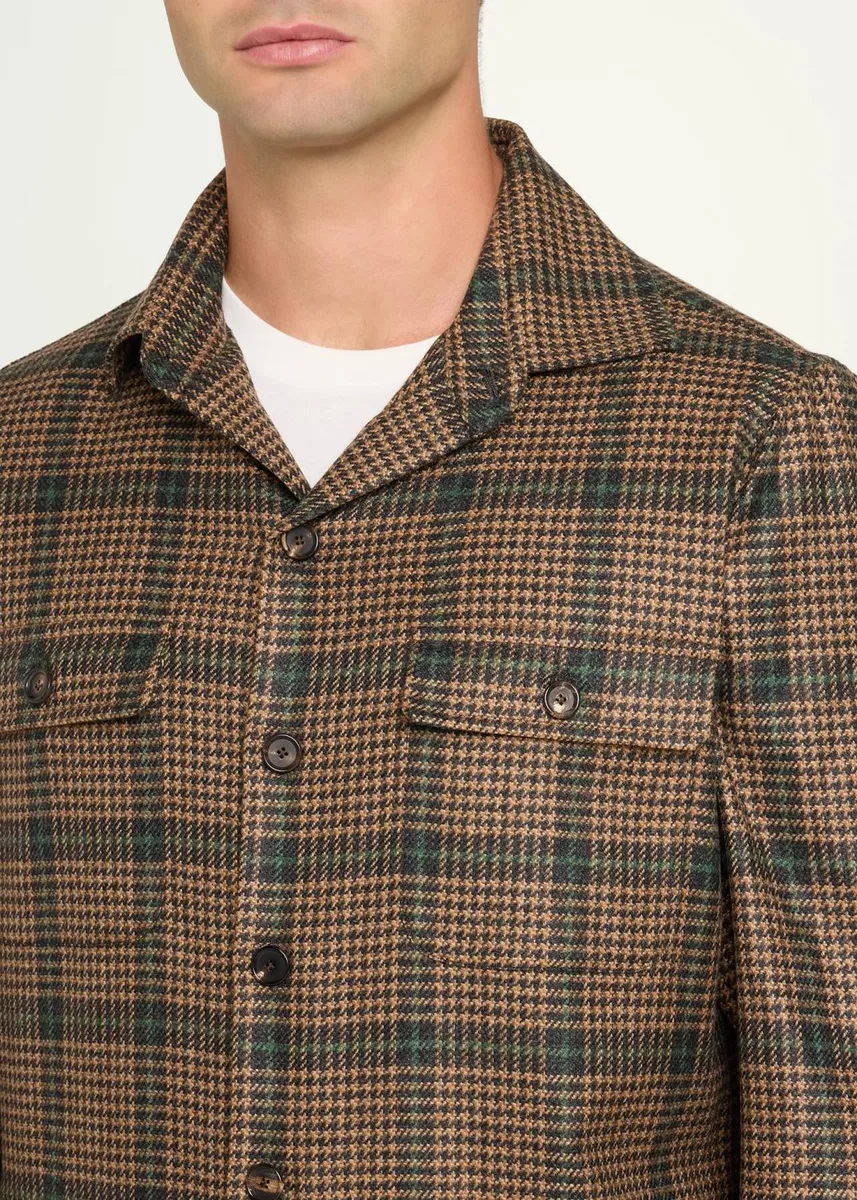 Cesare Attolini Men's Cashmere Pied de Poule Overshirt | Thumbnail 9 Cesare Attolini Men's Cashmere Pied de Poule Overshirt | Thumbnail 9