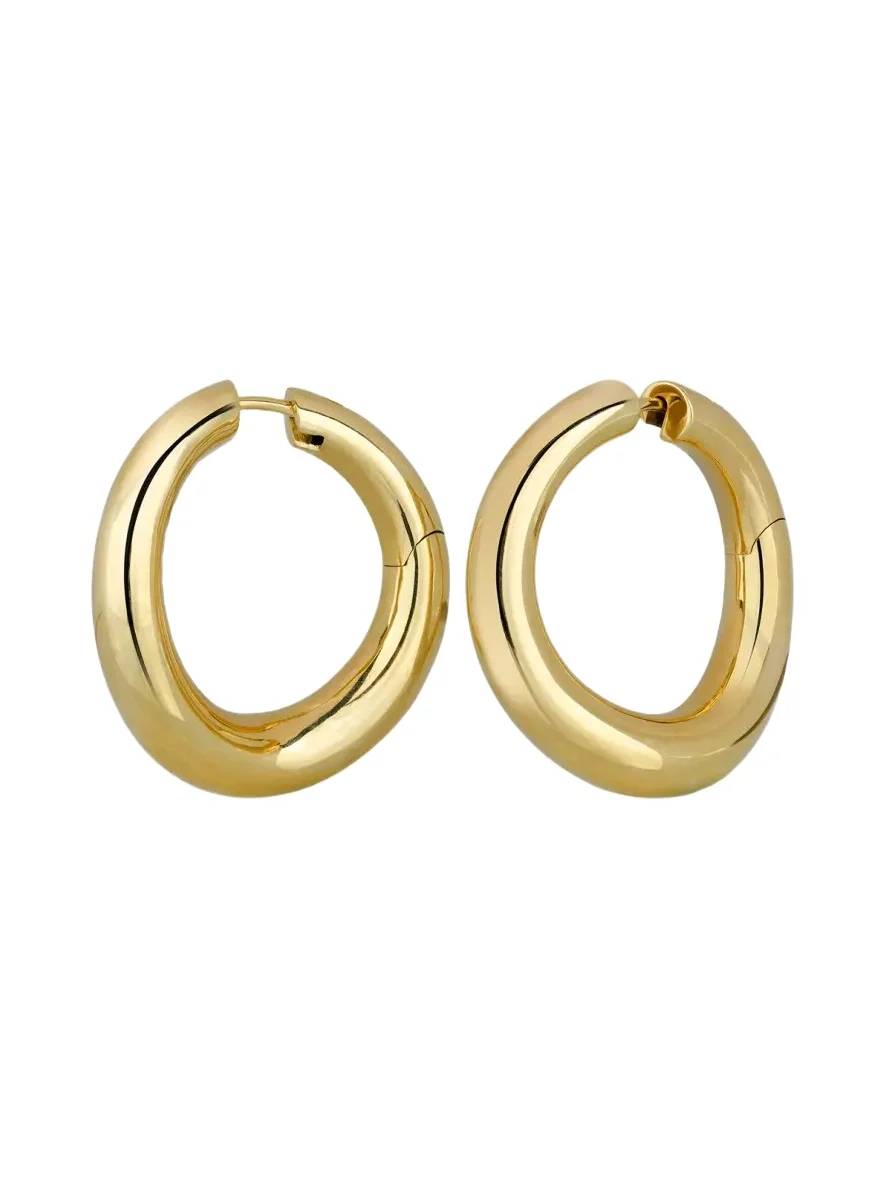 Paul Morelli Ultimate 18K Gold Tapered Wavy Hoop Earrings, 20mm