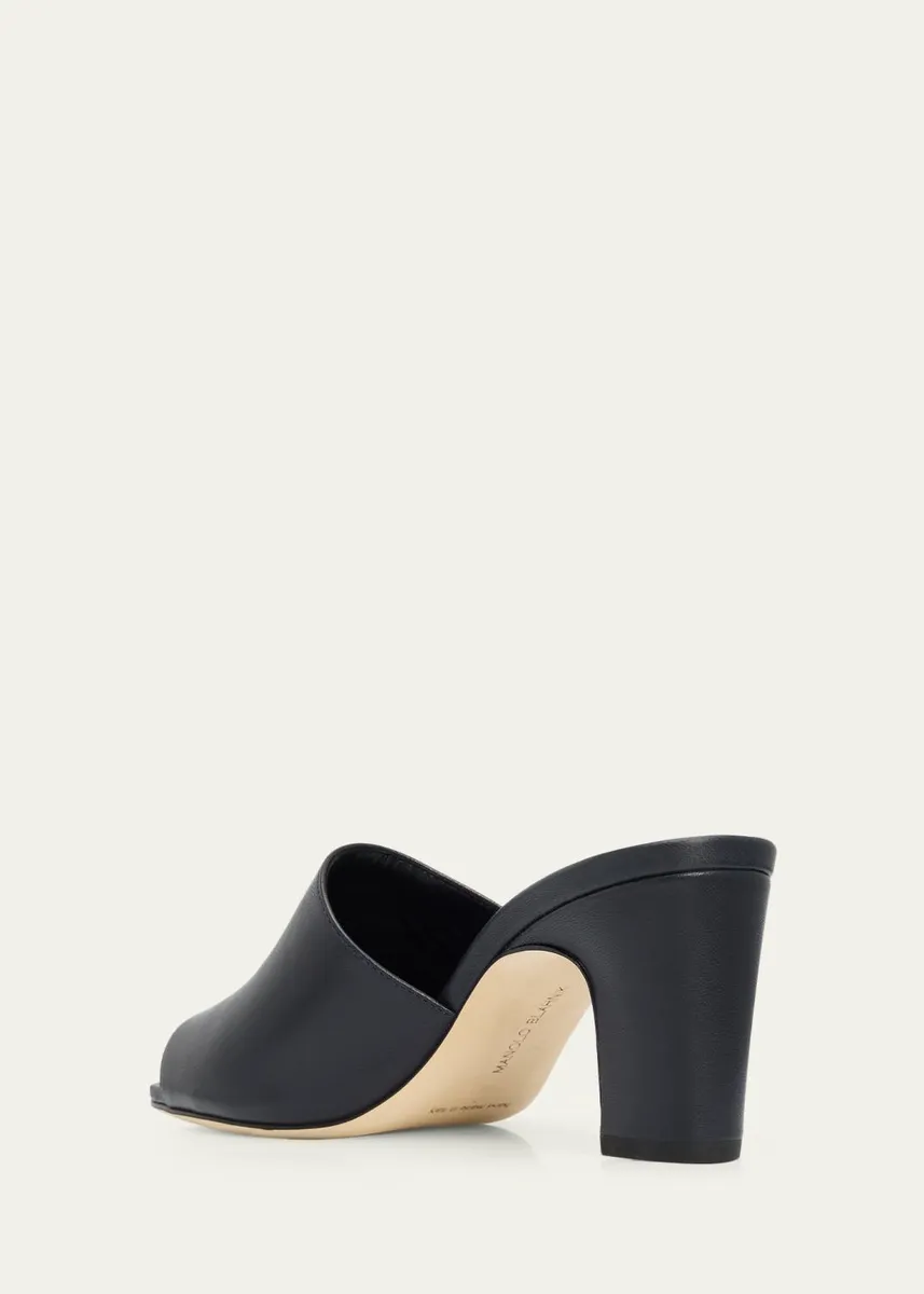 Manolo Blahnik 70mm Rapallabar Open-Toe Leather Mules | Thumbnail 2 Manolo Blahnik 70mm Rapallabar Open-Toe Leather Mules | Thumbnail 2