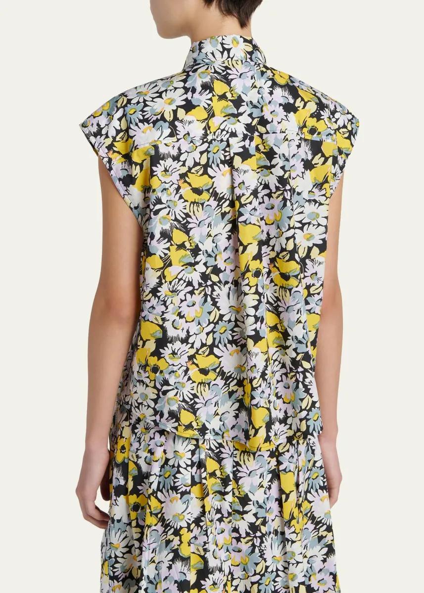 Marni Floral Tie-Neck Blouse | Thumbnail 3 Marni Floral Tie-Neck Blouse | Thumbnail 3