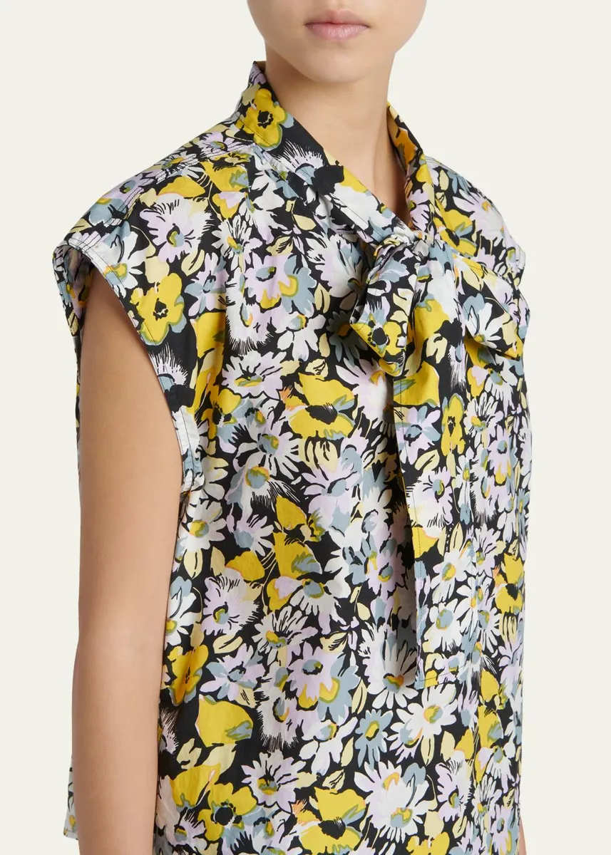 Marni Floral Tie-Neck Blouse | Thumbnail 5 Marni Floral Tie-Neck Blouse | Thumbnail 5