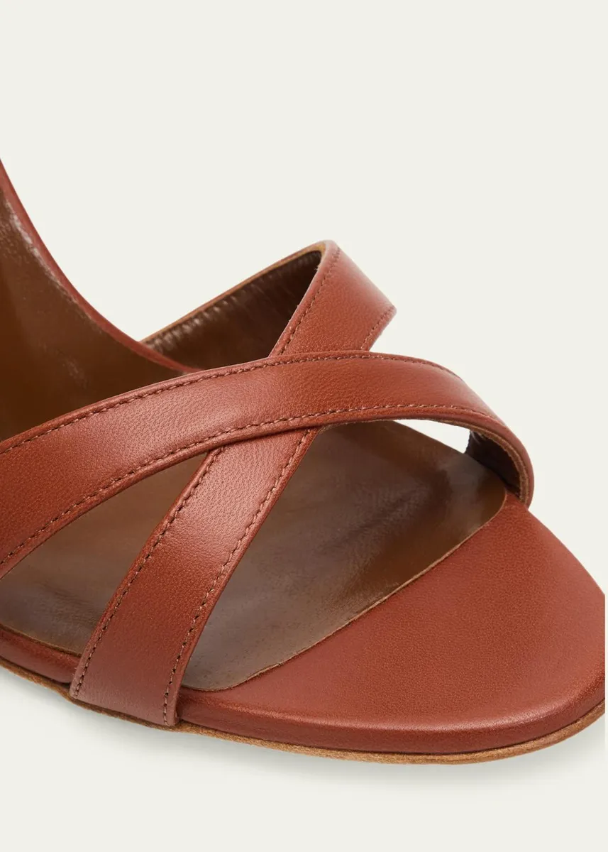 Manolo Blahnik 90mm Callasli Crossover Leather Slingback Sandals | Thumbnail 3