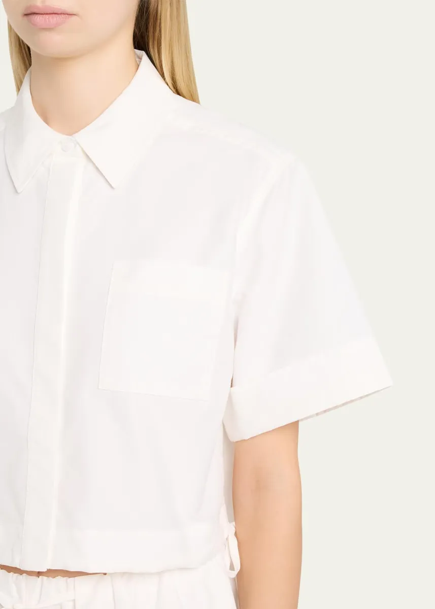 Simkhai Ryett Short-Sleeve Cropped Shirt | Thumbnail 5