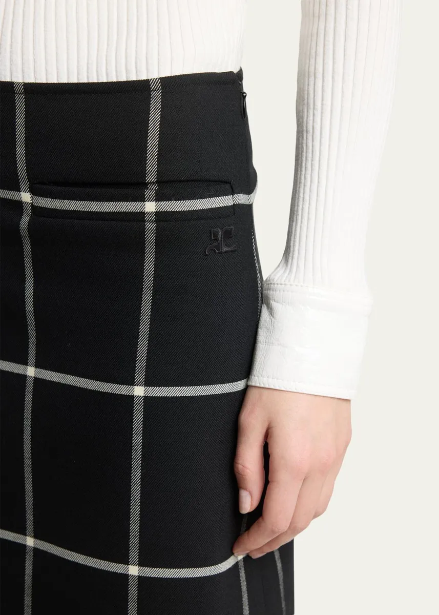 Courrèges Checked Knee-Length Skirt | Thumbnail 5 Courrèges Checked Knee-Length Skirt | Thumbnail 5