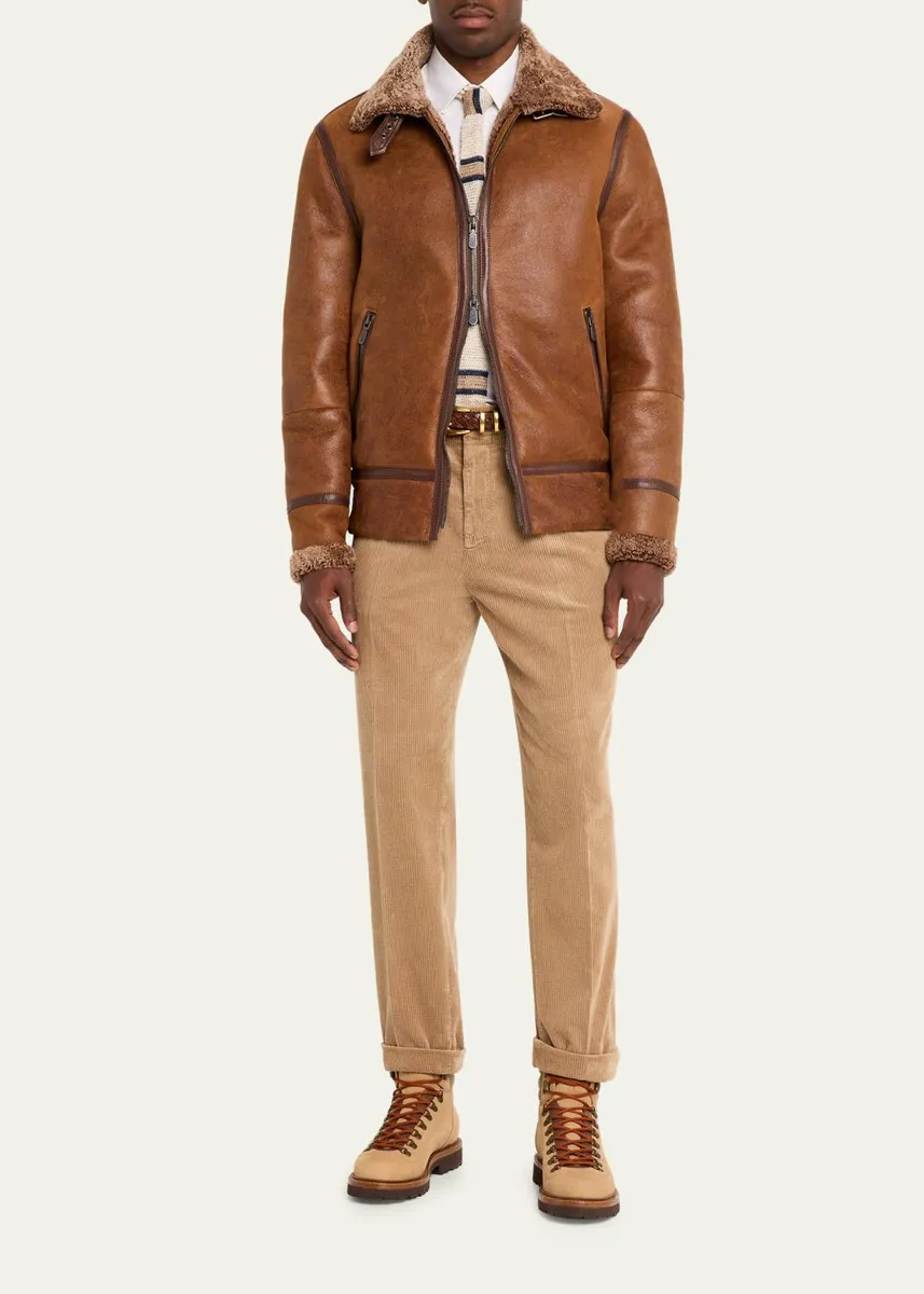 Brunello Cucinelli Men's Corduroy Tapered Leg Single-Pleated Pants | Thumbnail 2 Brunello Cucinelli Men's Corduroy Tapered Leg Single-Pleated Pants | Thumbnail 2