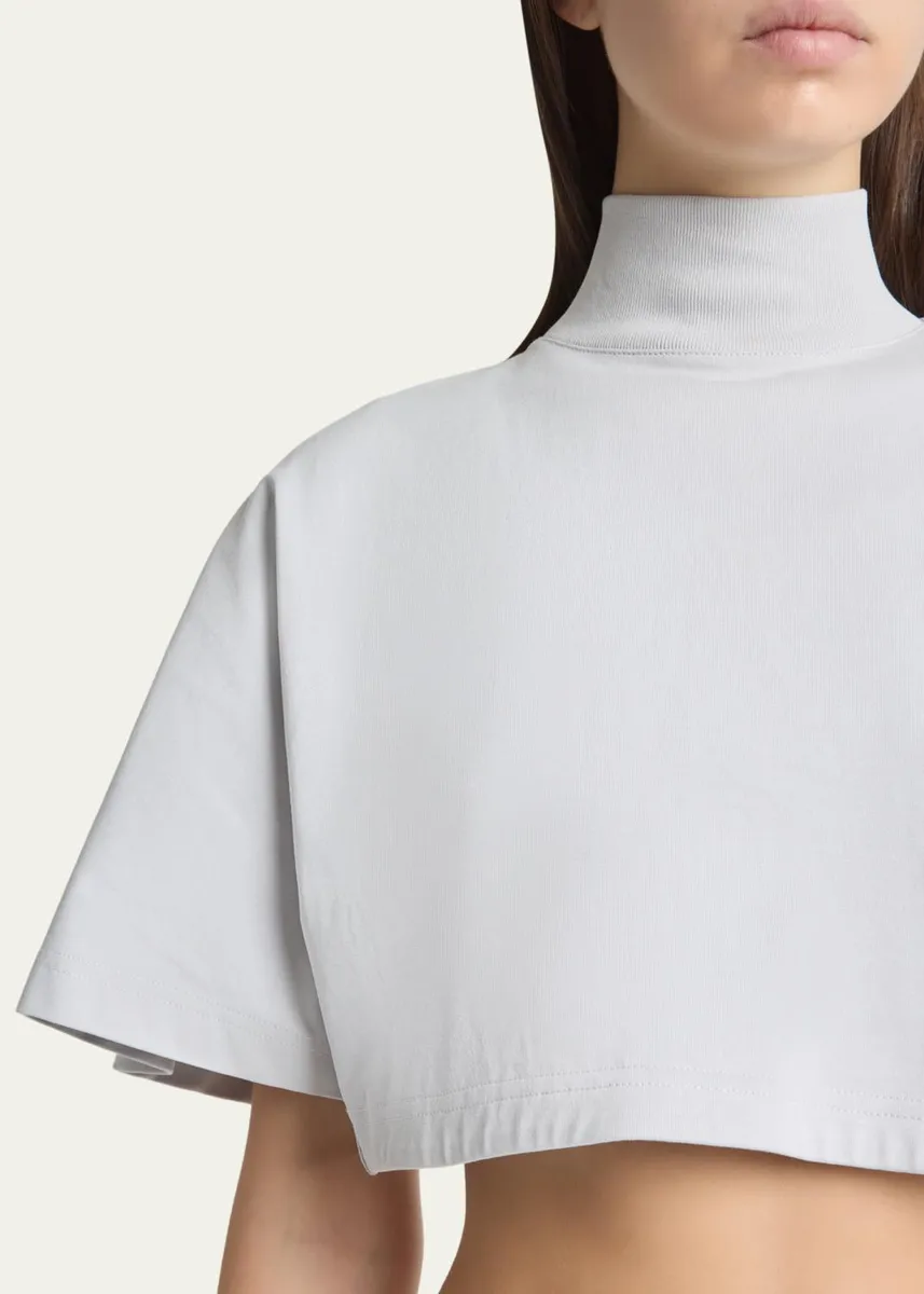 ALAÏA Turtleneck Short-Sleeve Crop T-Shirt | Thumbnail 5 ALAÏA Turtleneck Short-Sleeve Crop T-Shirt | Thumbnail 5