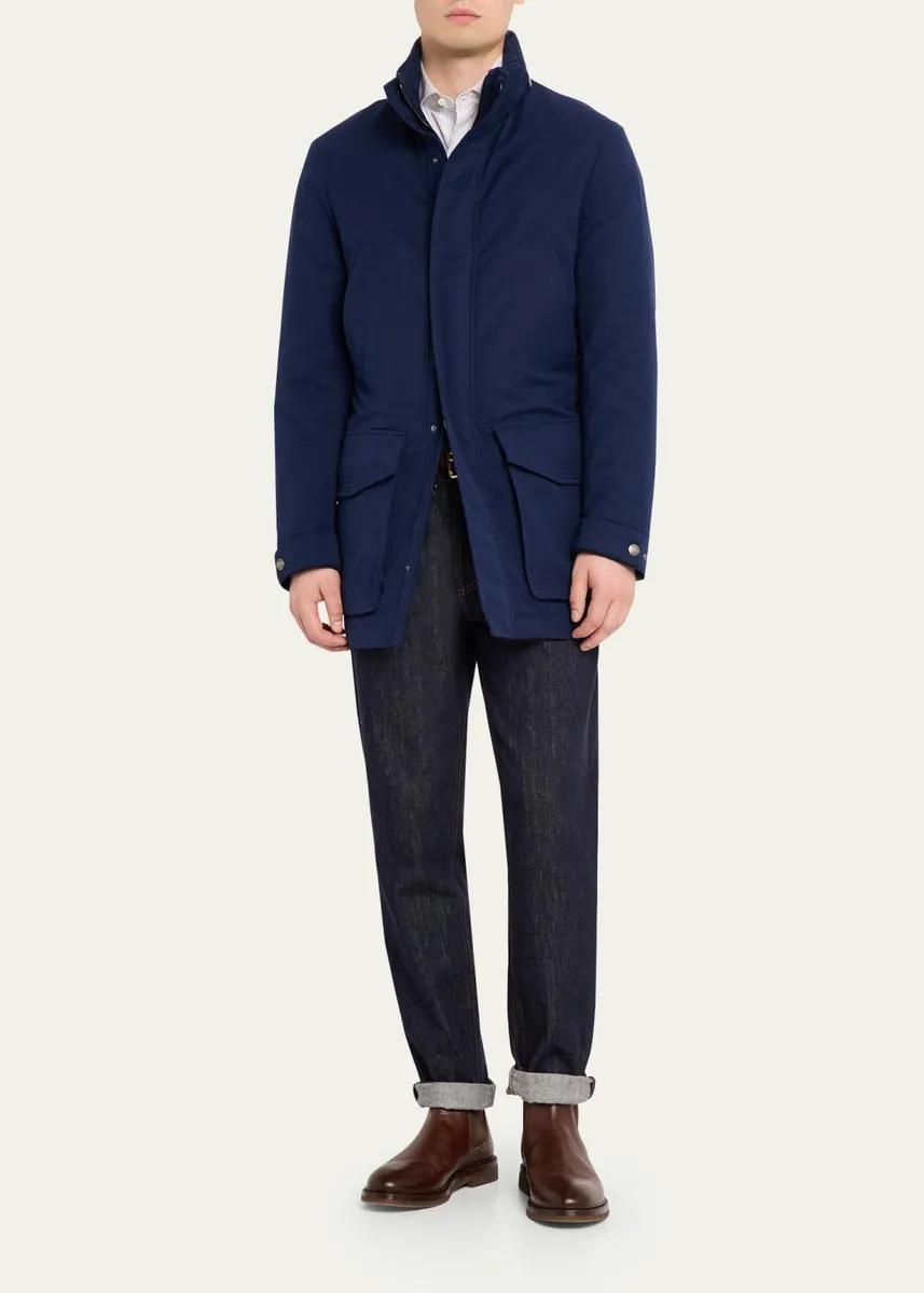 Brunello Cucinelli Men's Water-Resistant Flap-Pocket Field Jacket | Thumbnail 2 Brunello Cucinelli Men's Water-Resistant Flap-Pocket Field Jacket | Thumbnail 2