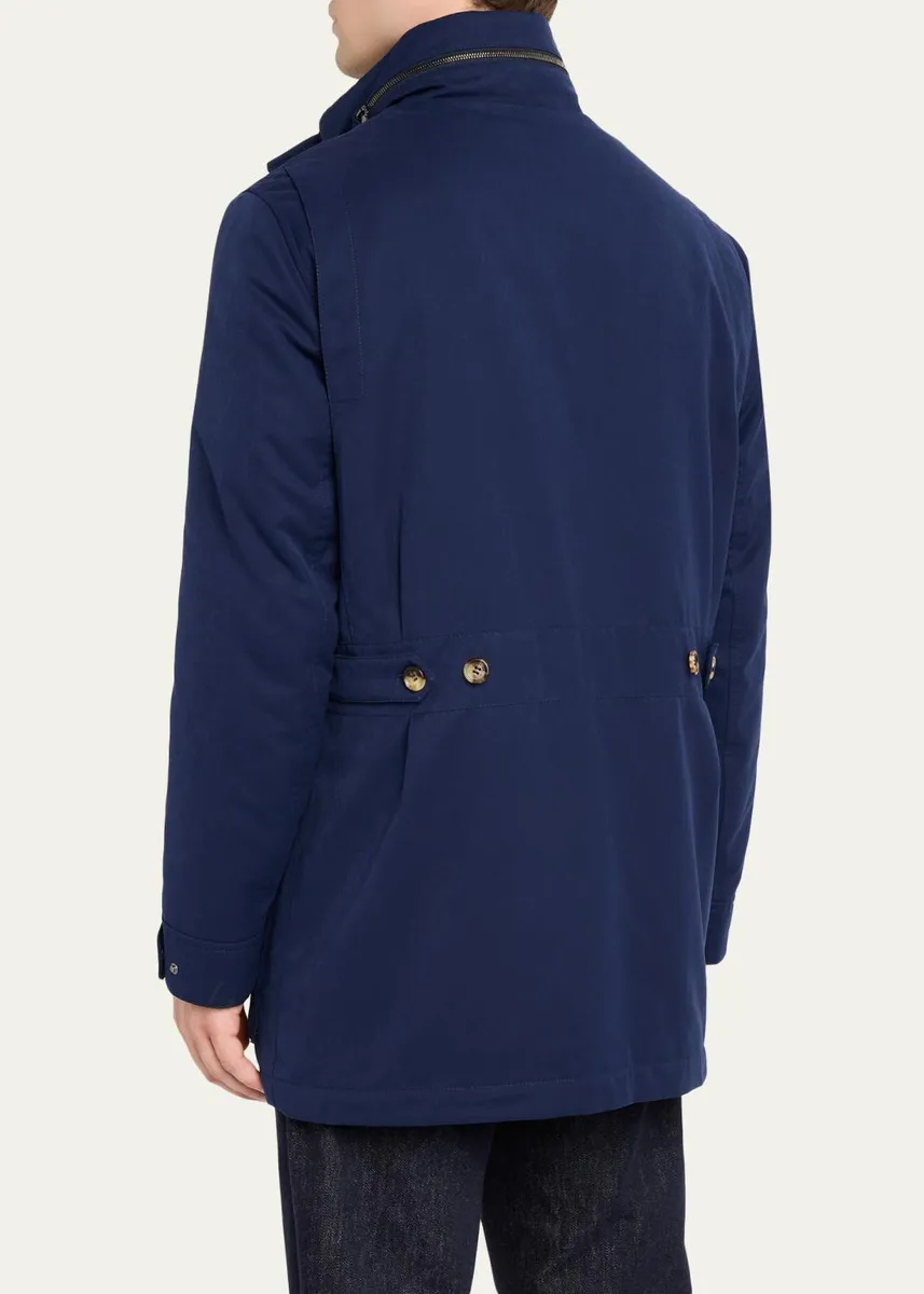 Brunello Cucinelli Men's Water-Resistant Flap-Pocket Field Jacket | Thumbnail 3 Brunello Cucinelli Men's Water-Resistant Flap-Pocket Field Jacket | Thumbnail 3