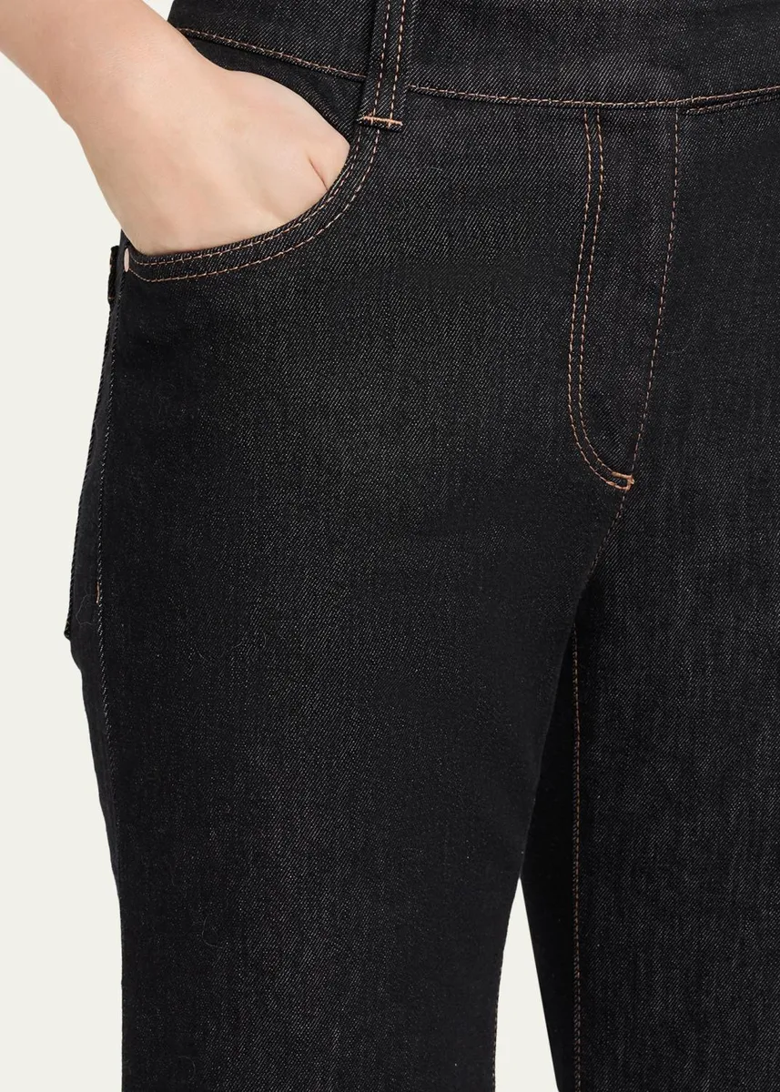 Brunello Cucinelli No Fade Stretch Denim Flared Jeans | Thumbnail 5 Brunello Cucinelli No Fade Stretch Denim Flared Jeans | Thumbnail 5