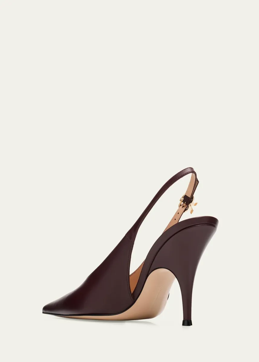Gianvito Rossi 95mm Sofia Leather Slingback Pumps | Thumbnail 4 Gianvito Rossi 95mm Sofia Leather Slingback Pumps | Thumbnail 4