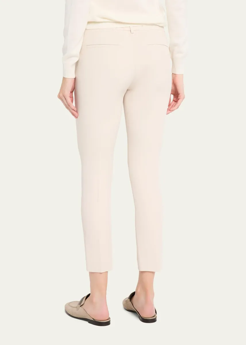 Brunello Cucinelli Silk Crepe Slim-Leg Ankle Pull-On Pants | Thumbnail 3 Brunello Cucinelli Silk Crepe Slim-Leg Ankle Pull-On Pants | Thumbnail 3