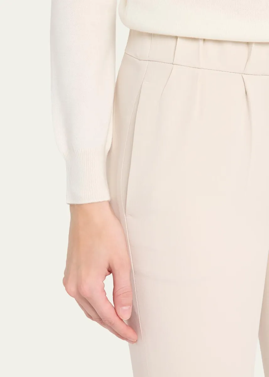 Brunello Cucinelli Silk Crepe Slim-Leg Ankle Pull-On Pants | Thumbnail 5 Brunello Cucinelli Silk Crepe Slim-Leg Ankle Pull-On Pants | Thumbnail 5