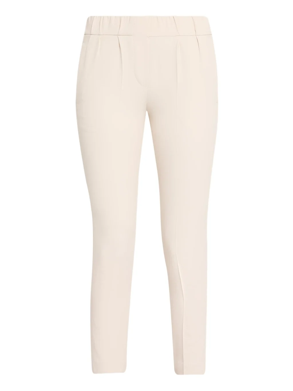 Brunello Cucinelli Silk Crepe Slim-Leg Ankle Pull-On Pants