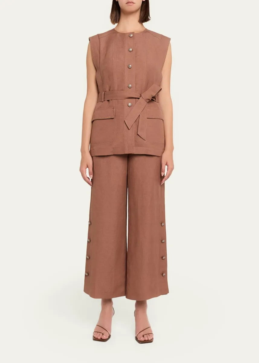 Kobi Halperin Remi Cropped Linen Pants | Thumbnail 2 Kobi Halperin Remi Cropped Linen Pants | Thumbnail 2