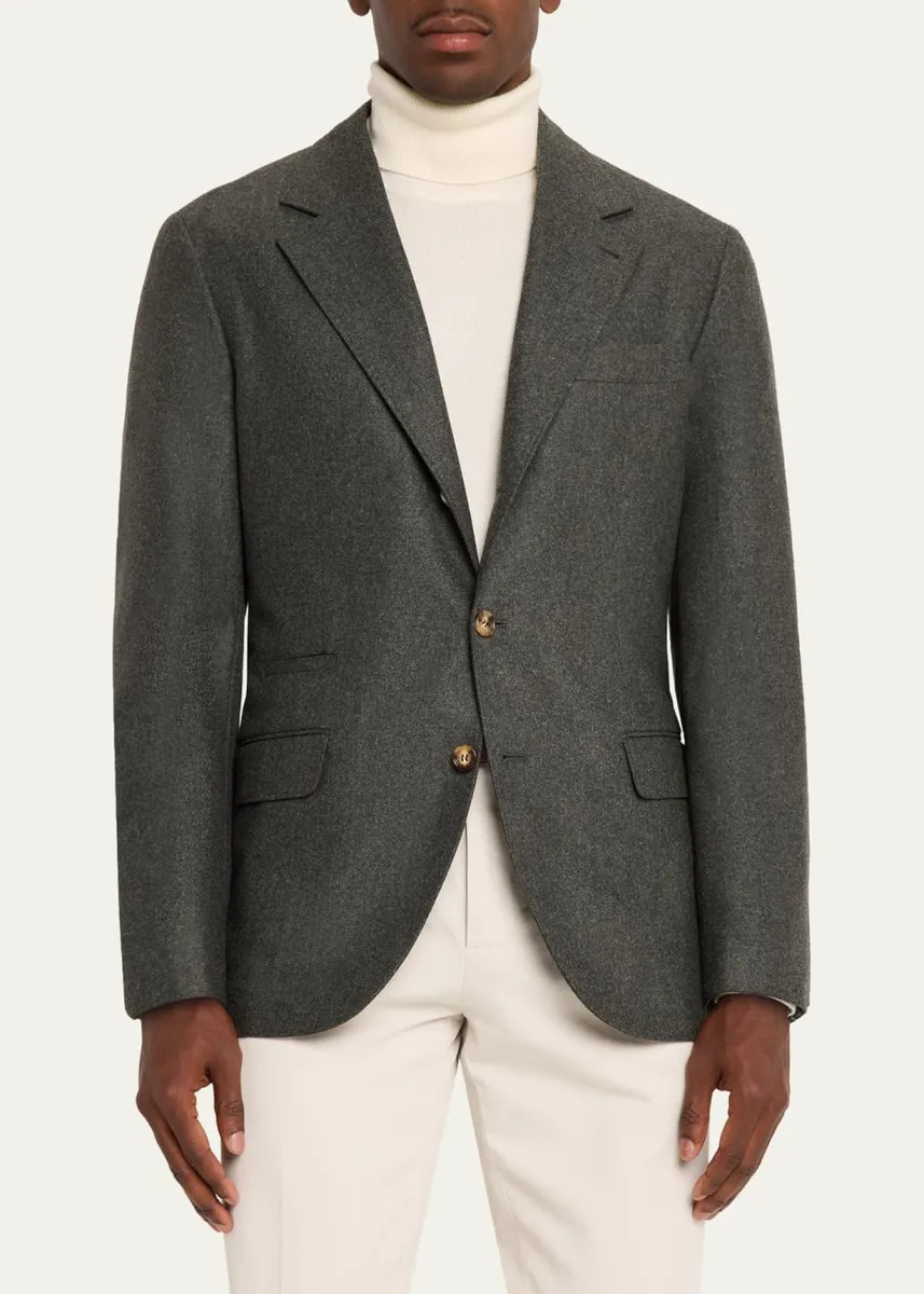 Brunello Cucinelli Men's Cotton Notch Lapel Single-Breasted Sport Coat | Thumbnail 4 Brunello Cucinelli Men's Cotton Notch Lapel Single-Breasted Sport Coat | Thumbnail 4