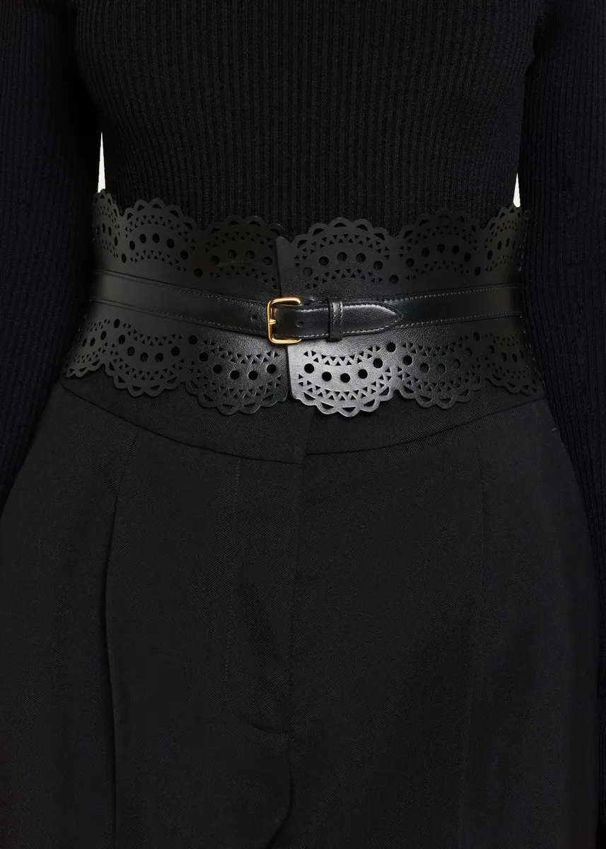 ALAÏA Vienne Lasercut Leather Corset Belt | Thumbnail 2 ALAÏA Vienne Lasercut Leather Corset Belt | Thumbnail 2