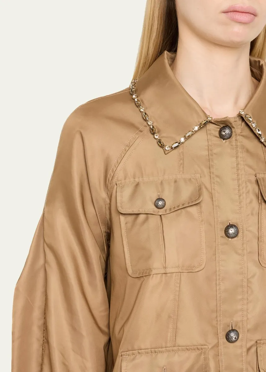 Cinq à Sept Rhinestone Chain Utility Jacket | Thumbnail 5 Cinq à Sept Rhinestone Chain Utility Jacket | Thumbnail 5