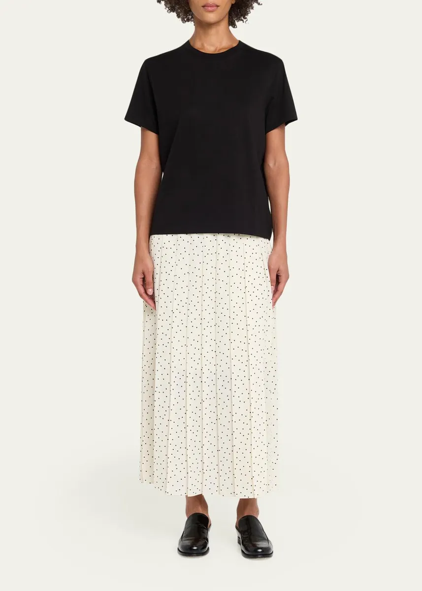 Theory Pleated Polka Dot Wrap Skirt | Thumbnail 2 Theory Pleated Polka Dot Wrap Skirt | Thumbnail 2