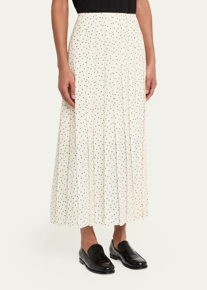 Theory Pleated Polka Dot Wrap Skirt | Thumbnail 4 Theory Pleated Polka Dot Wrap Skirt | Thumbnail 4