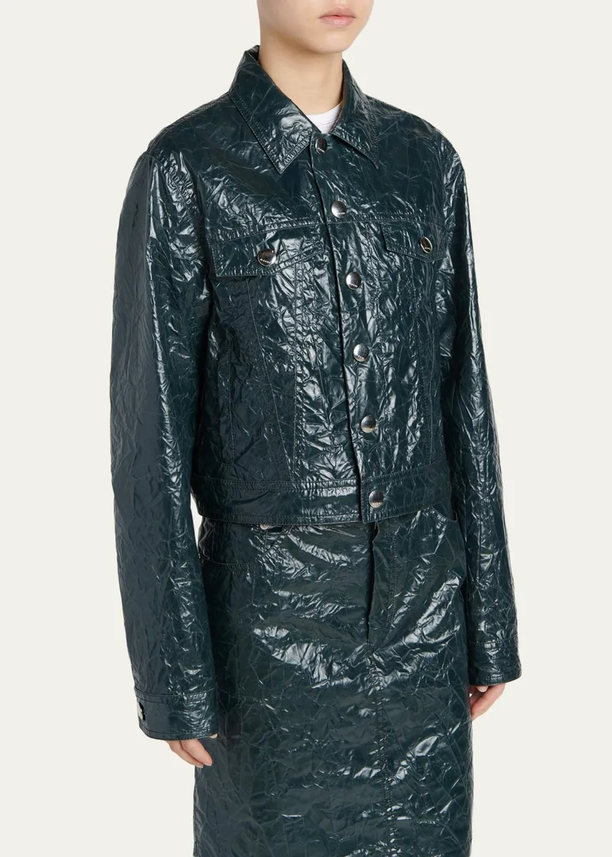 Marni Glossy Crinkled Jacket | Thumbnail 4 Marni Glossy Crinkled Jacket | Thumbnail 4
