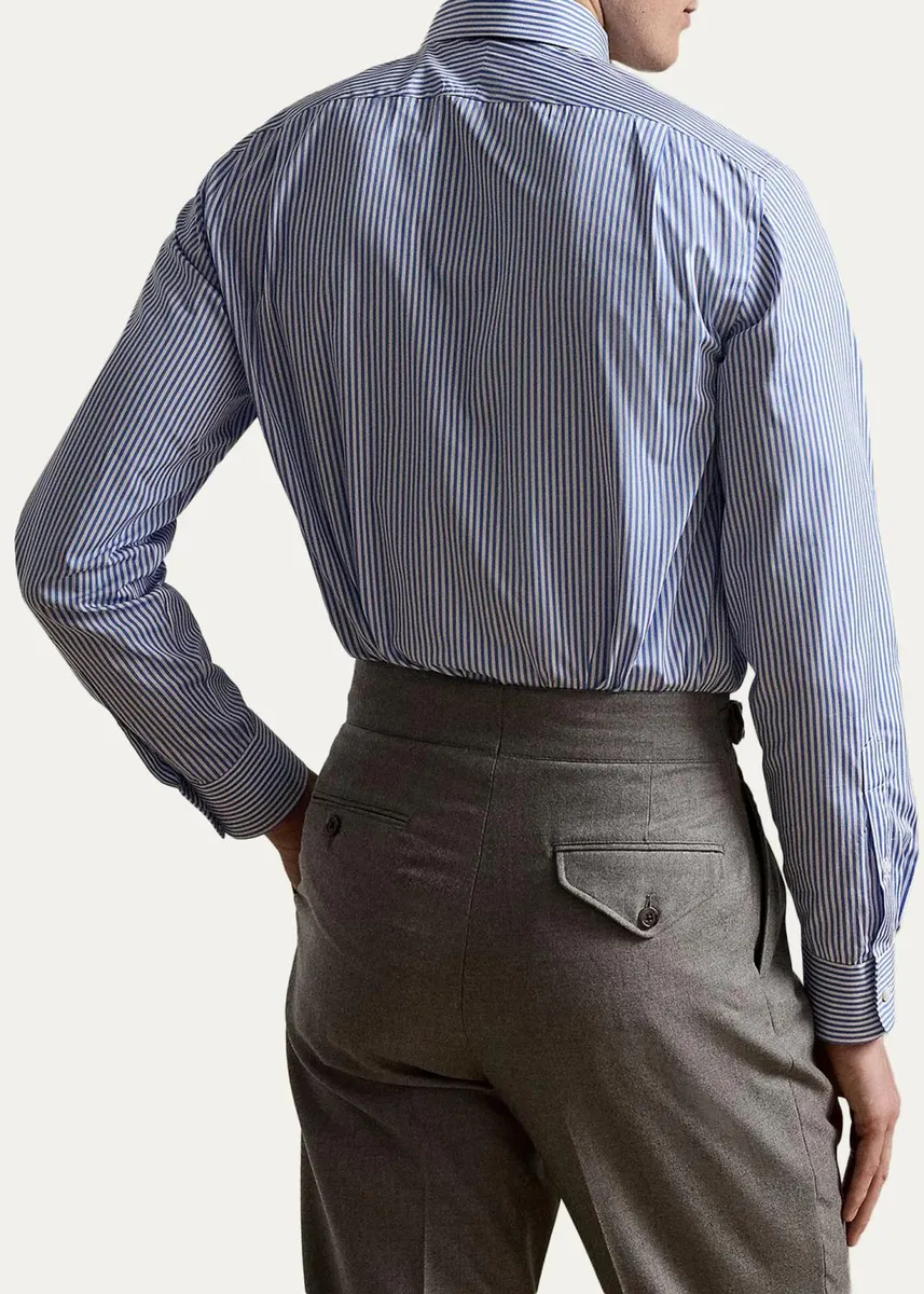 Ralph Lauren Purple Label Men's Bengal-Stripe Poplin Shirt | Thumbnail 3 Ralph Lauren Purple Label Men's Bengal-Stripe Poplin Shirt | Thumbnail 3