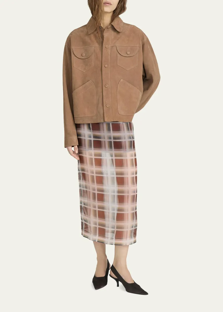 Frame The Plaid Organza Skirt | Thumbnail 2 Frame The Plaid Organza Skirt | Thumbnail 2
