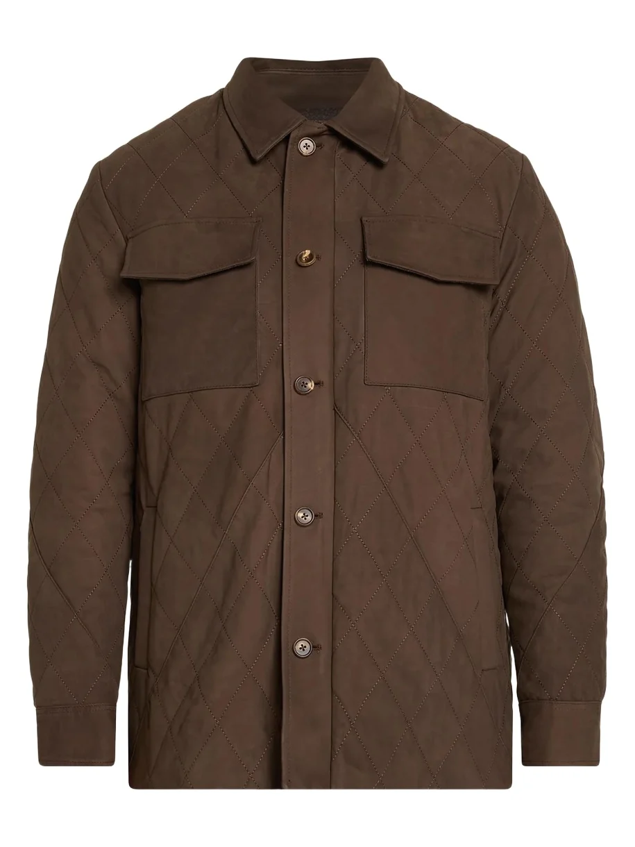 Cesare Attolini Quilted Leather Jacket