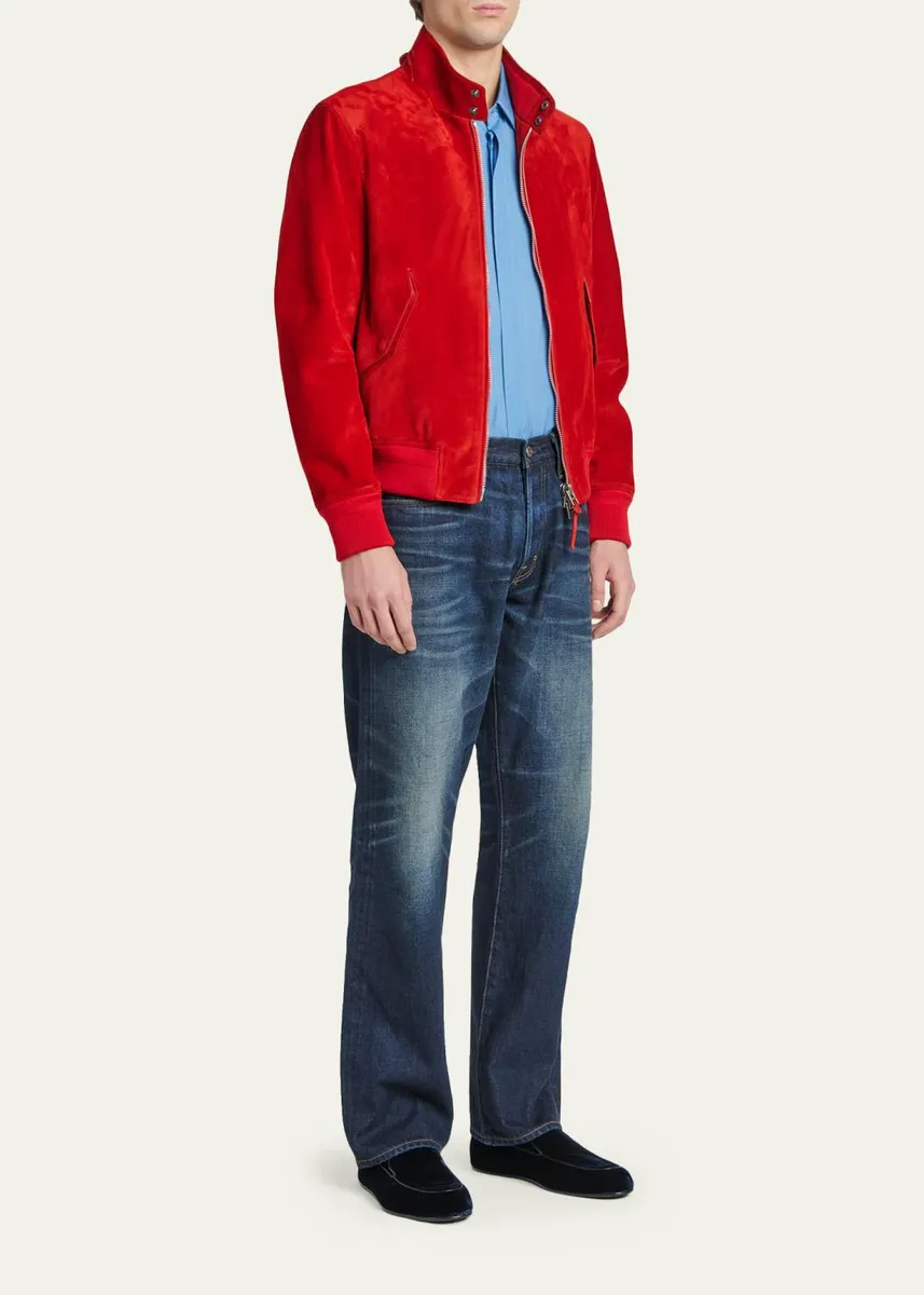 Tom Ford Men's Leo Velvet Apron-Toe Slippers | Thumbnail 3 Tom Ford Men's Leo Velvet Apron-Toe Slippers | Thumbnail 3