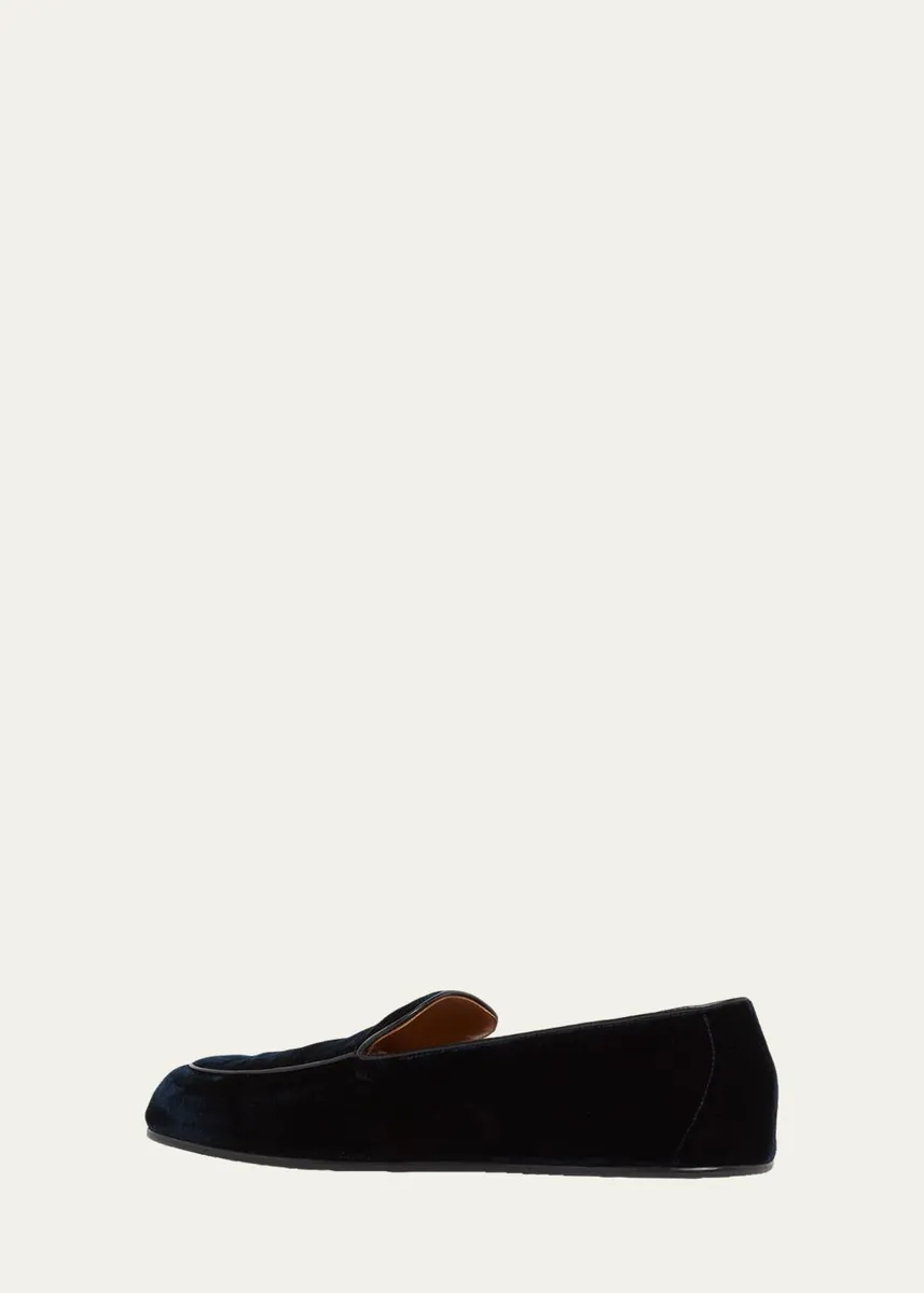 Tom Ford Men's Leo Velvet Apron-Toe Slippers | Thumbnail 4 Tom Ford Men's Leo Velvet Apron-Toe Slippers | Thumbnail 4