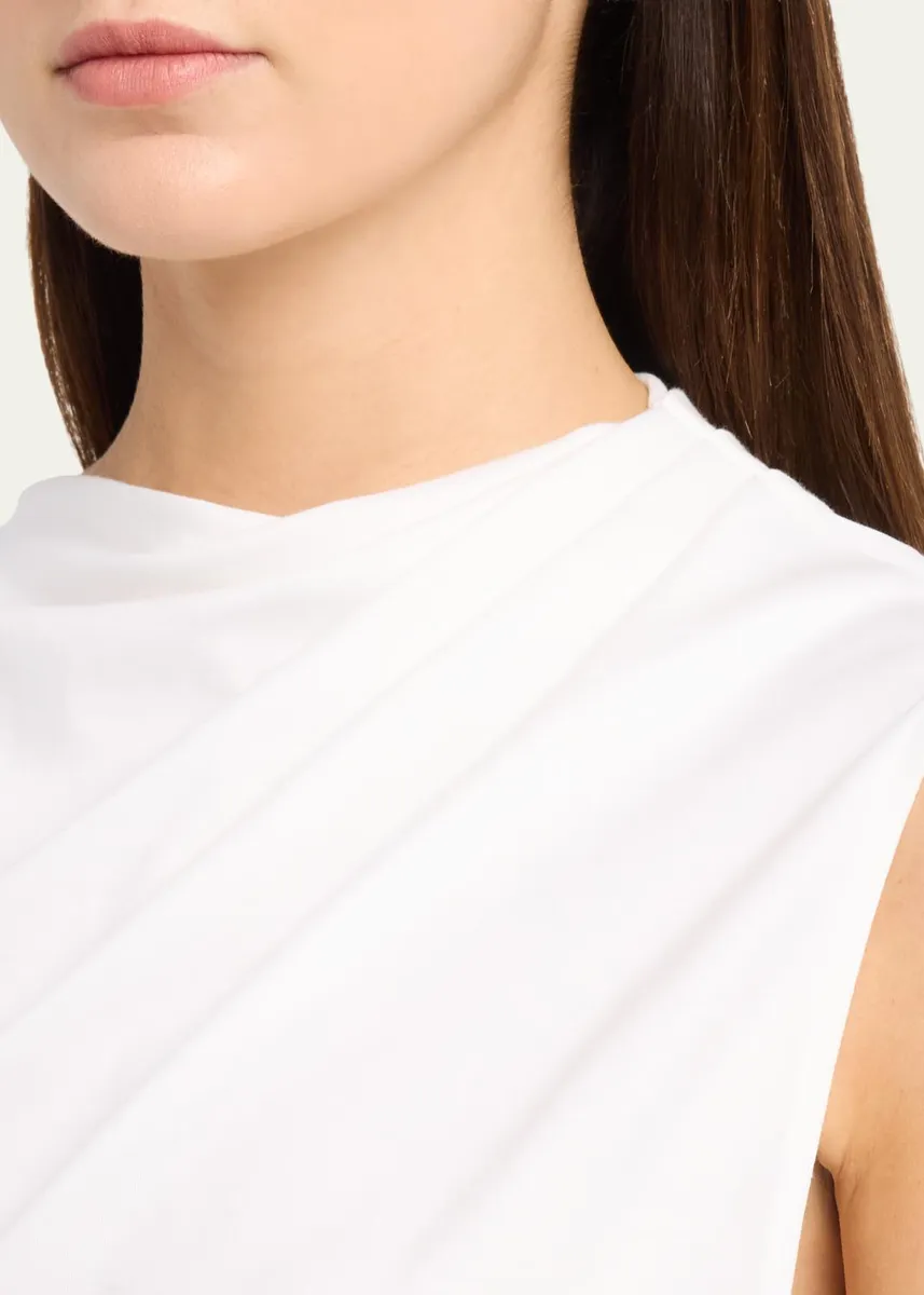 Vince Sleeveless Draped Pima Cotton Top | Thumbnail 5